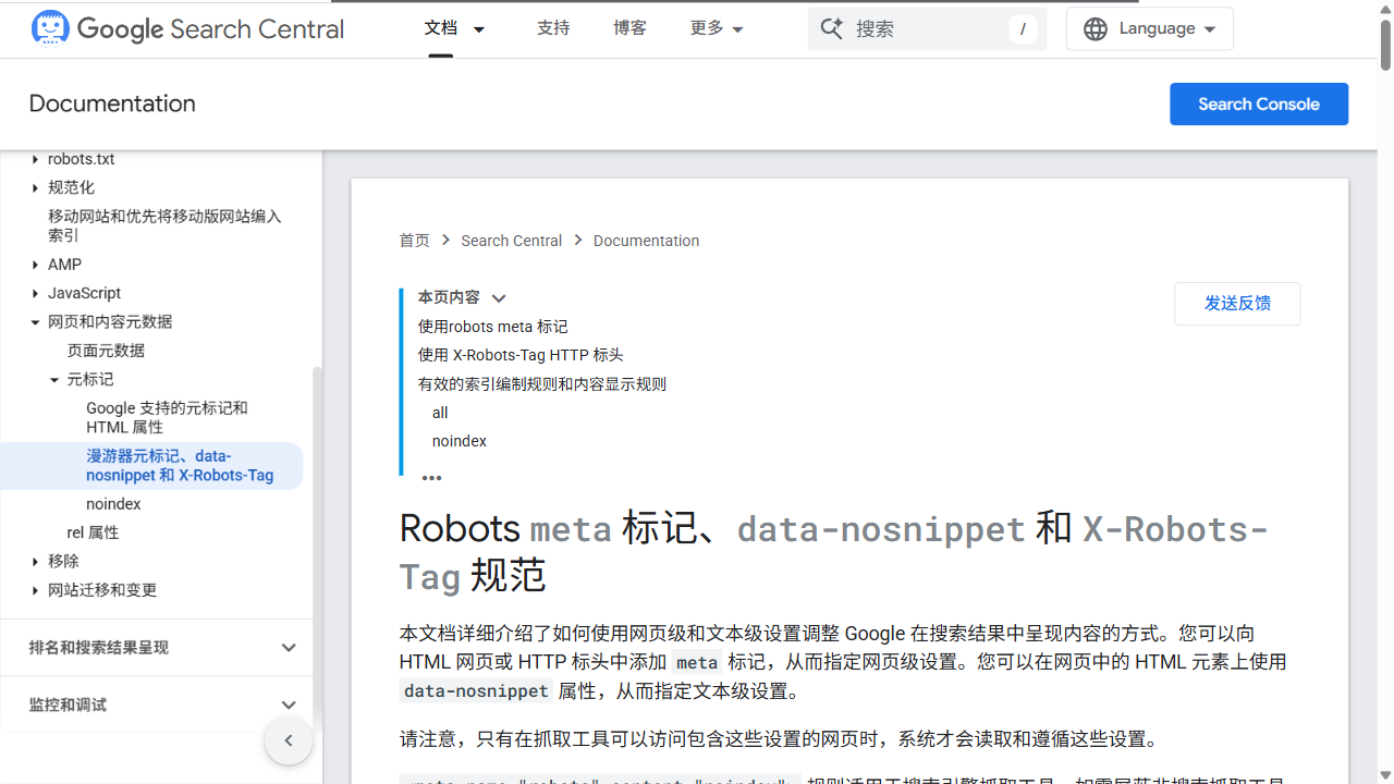 Google Search Central：noindex 相关说明页面